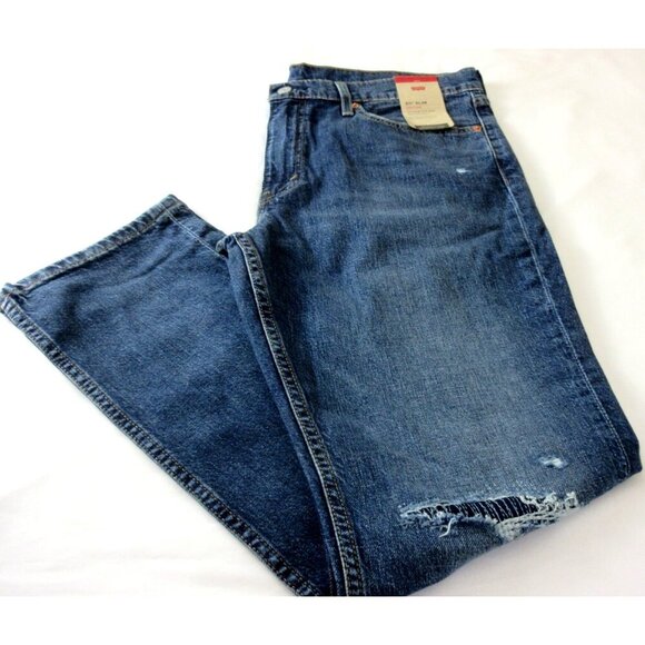 Levi's Men's 511 Slim fit Distressed Denim Blue Jeans Medium Wash 5 Pocket NWT - Picture 5 of 9
